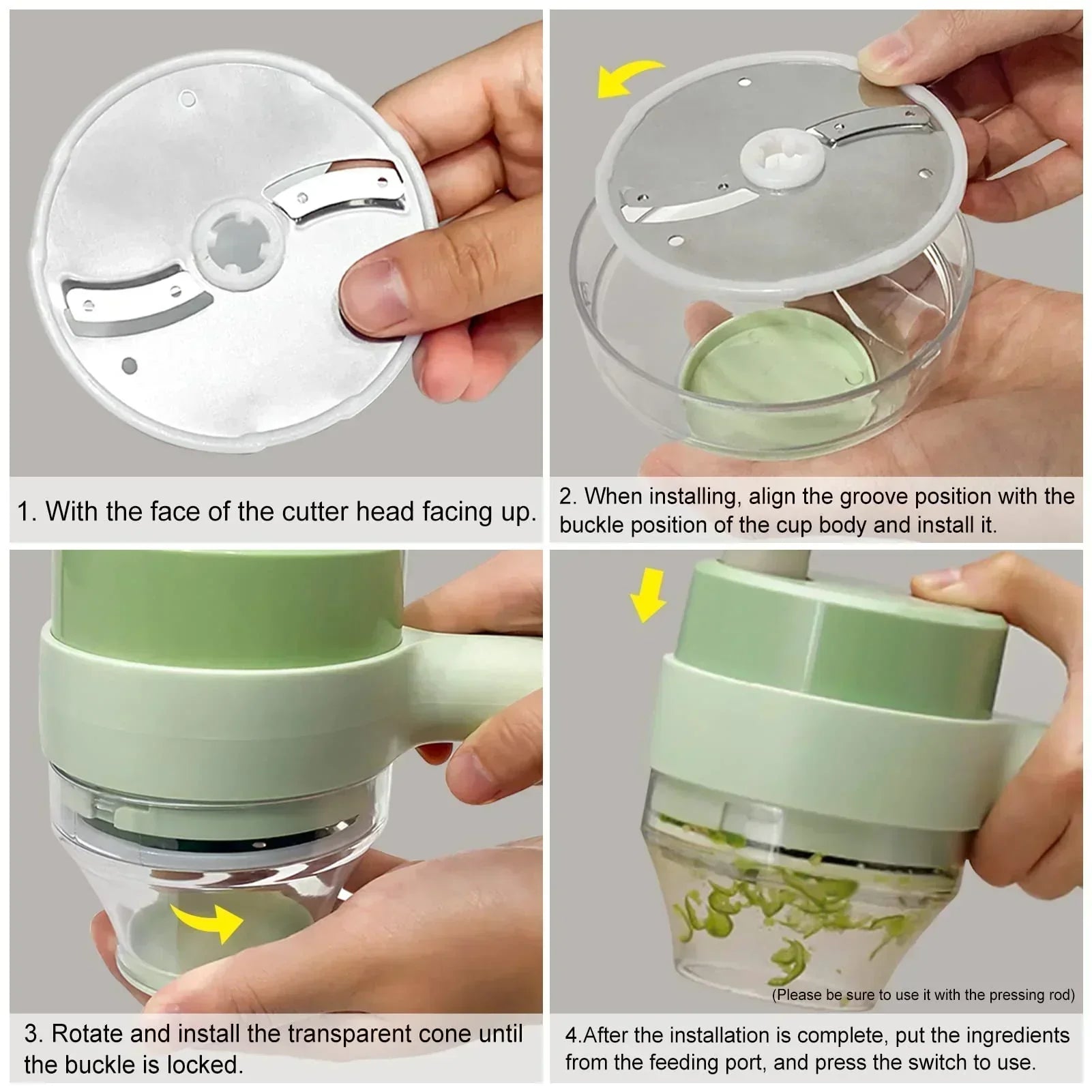 Dual Purpose Electric Handheld Food Chopper & Slicer