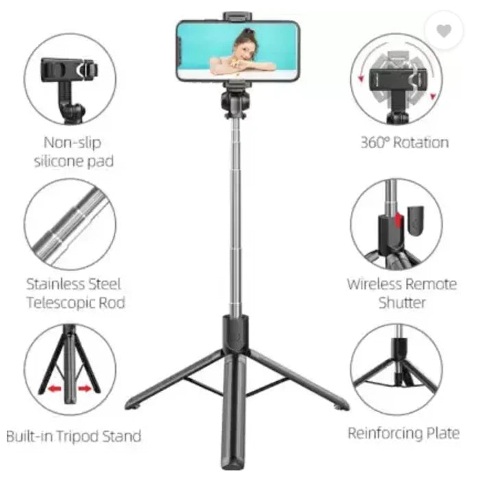 🤳 Selfie Stick+Tripod with Bluetooth Remote  🎮