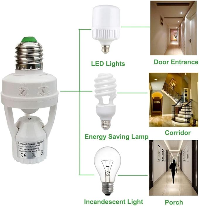 🔆 Smart Motion Sensor Bulb Holder 🚶‍♂️💡